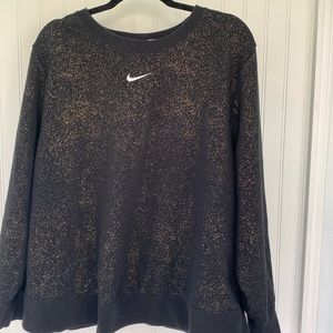 Black with gold glitter Nike crew neck sweatshirt